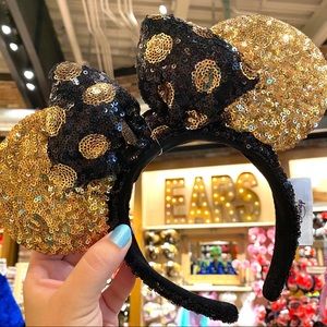 Minnie Mouse Sequined Ear Headband with Bow